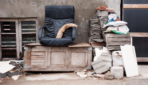 broken furniture in a pile