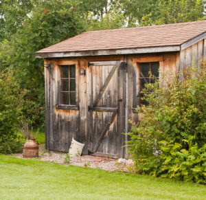 Run down shed about to be demolished and removed