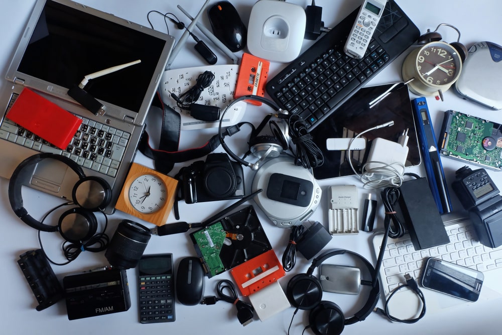 Pile of electronics for electronics removal