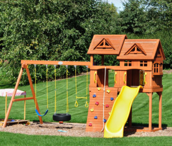 A playset that is no longer in use and should be removed