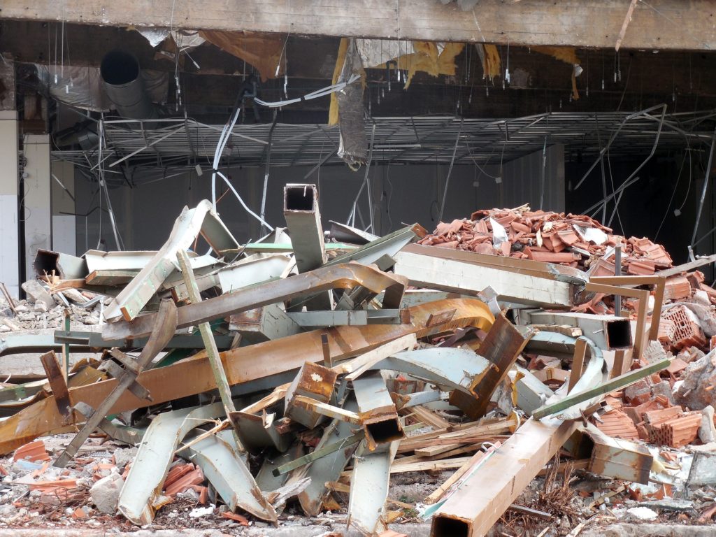 pile of construction debris after construction project