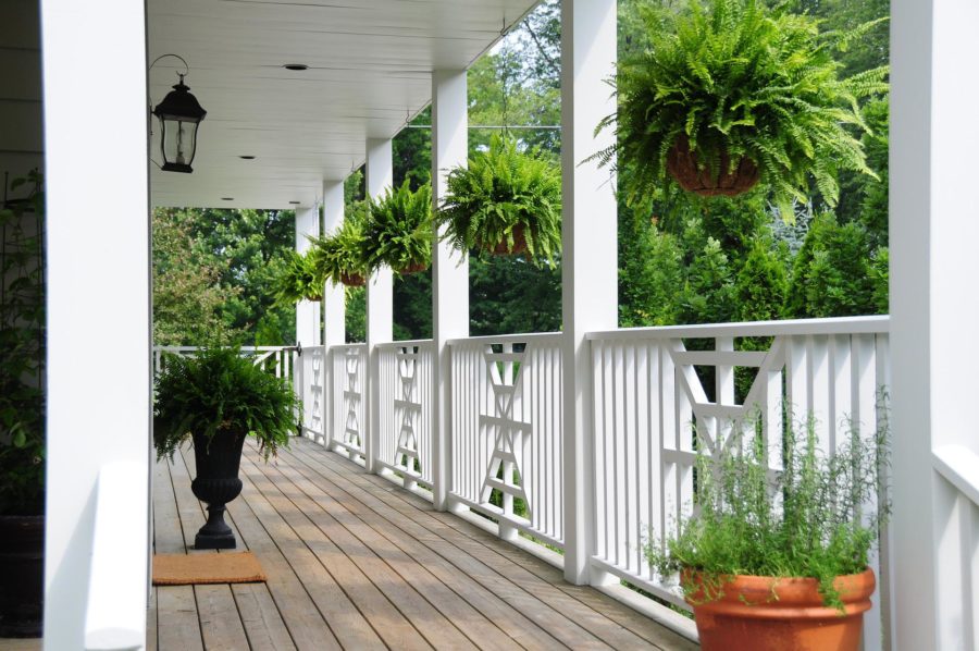 porch that has been replaced by mean green