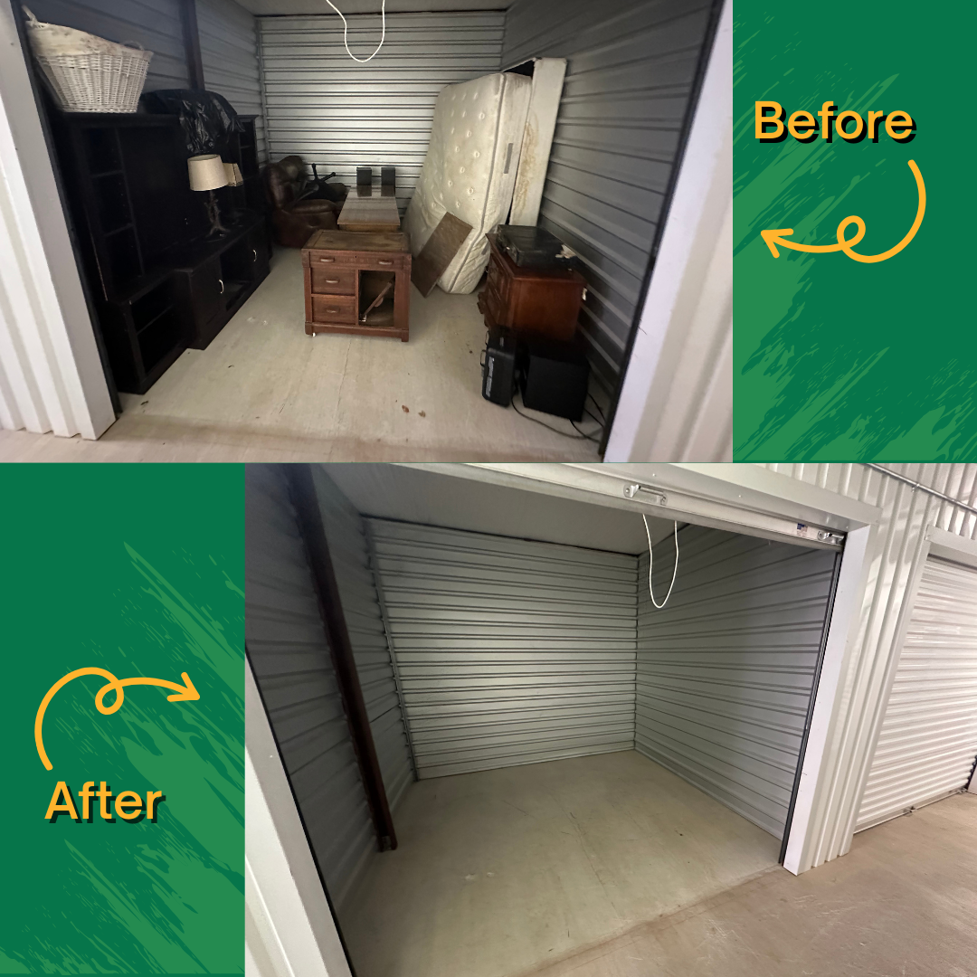 before and after storage unit cleanout
