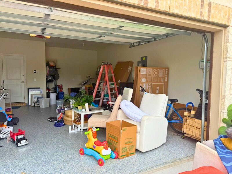 Before photo of garage clean out